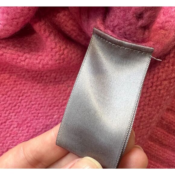 Zadig & Voltaire Alma Cashmere Turtleneck Knit Sweater Pink Buttons Thumbholes - Picture 11 of 13